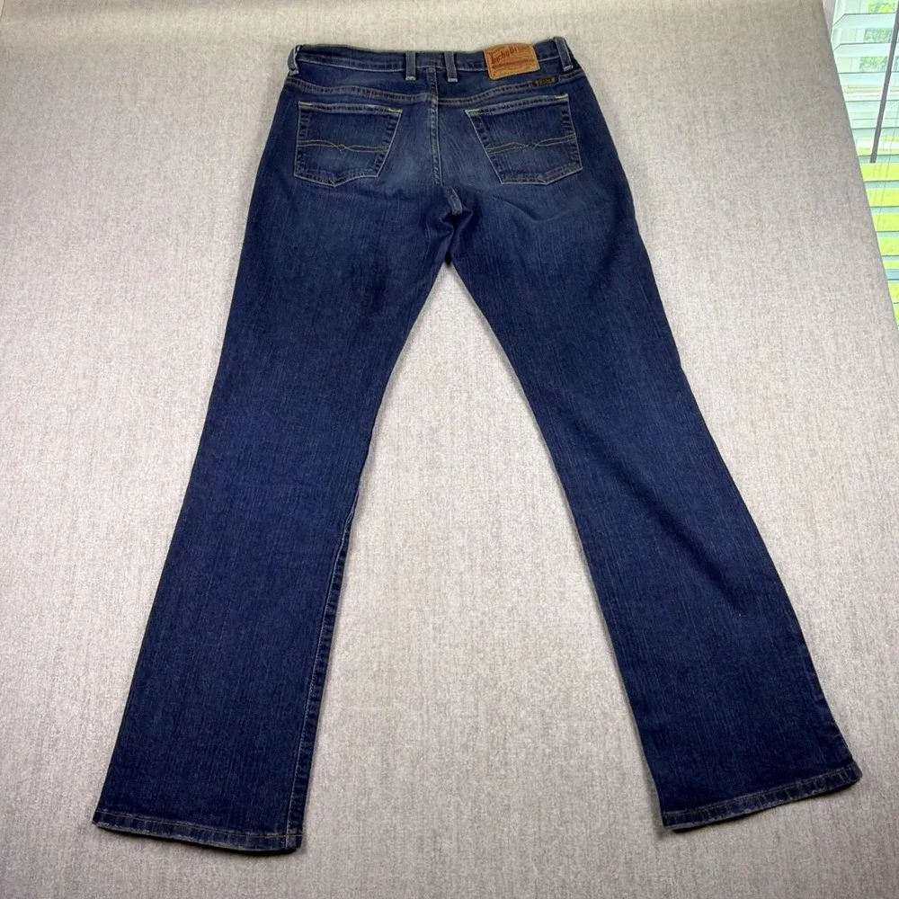 Lucky Brand Jeans Womens 8 Easy Rider Mid Rise‎ Stretch Distressed Blue Denim